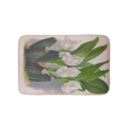 Vintag White Orchid Anguloa Uniflora Lindenia Badematte