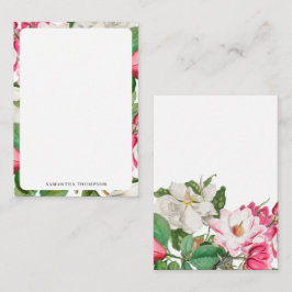 Vintag White & Pink Magnolia Blume Individuelle Na Mitteilungskarte