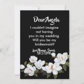 Vintag White Rose Bridesmaid Einladung (Rückseite)