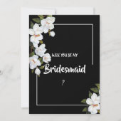 Vintag White Rose Bridesmaid Einladung (Vorderseite)