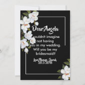 Vintag White Rose Bridesmaid Einladung (Rückseite)