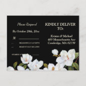 Vintag White Rose UAWG Einladungspostkarte (Rückseite)