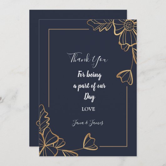 Vintag White Rose vielen Dank Einladung (Vorne/Hinten)