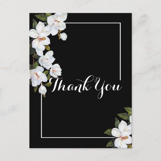 Vintag White Rose Vielen Dank Postkarte (Vorderseite)