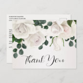 Vintag White Roses 60. Geburtstag Vielen Dank Postkarte (Vorne/Hinten)