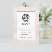 Vintag White Wedding Diamond RSVP Karte (Stehend Vorderseite)
