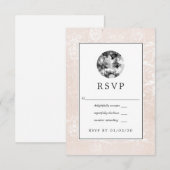 Vintag White Wedding Diamond RSVP Karte (Vorne/Hinten)