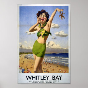 Vintag Whitley Bay, England Poster