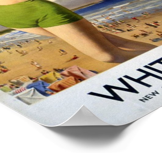 Vintag Whitley Bay, England Poster (Ecke)