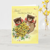 Vintag - wie gehen Sie heute? , Karte (Gelbe Blume)