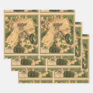 Vintag wiederhergestellte Karte der Schlacht von G Geschenkpapier Set