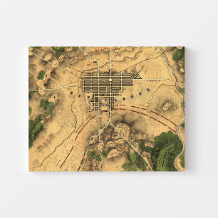 Vintag wiederhergestellte Karte der Schlacht von G Leinwanddruck