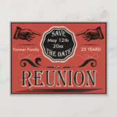 Vintag Wiedersehen Save the Date Ankündigungspostkarte (Vorderseite)