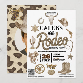 Vintag Wild West Rodeo Western Geburtstagspartei Einladung