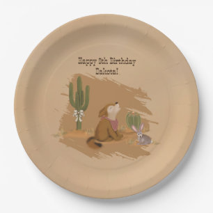 Vintag Wild West Wüste Cowgirl Birthday Pappteller