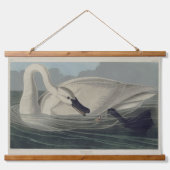 Vintag Wild White Trumpeter Swan Wandteppich Mit Holzrahmen (Vorne)