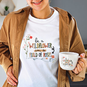 Vintag Wilde Blume Weiße Frauen T-Shirt