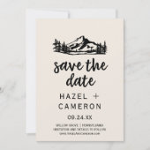 Vintag Wilderness Save the Date Karte (Vorderseite)