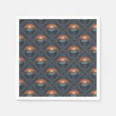 Vintag Wilderness Sunset Mandala Art Deco Serviette (Vorderseite)