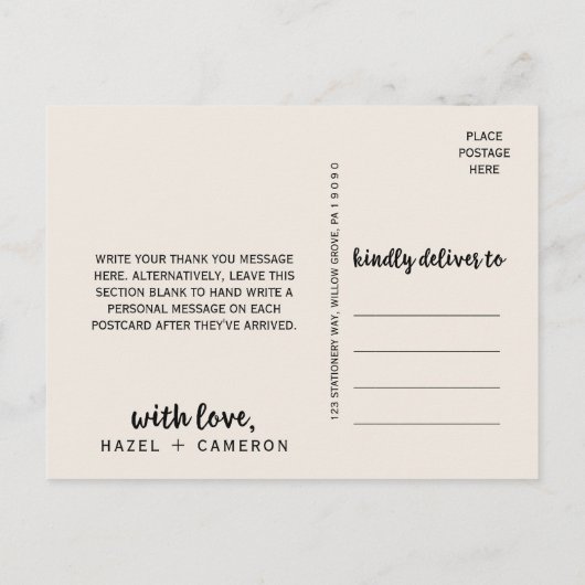 Vintag Wilderness Vielen Dank Postkarte (Rückseite)