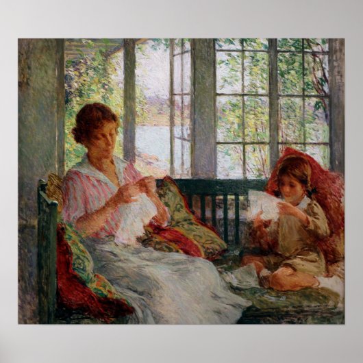 Vintag Willard Metcalf Meine Ehefrau und Tochter Poster (Vorne)