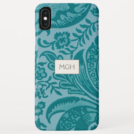 Vintag William Morris Aquamarin Green Botanical Case-Mate iPhone Hülle (Rückseite)