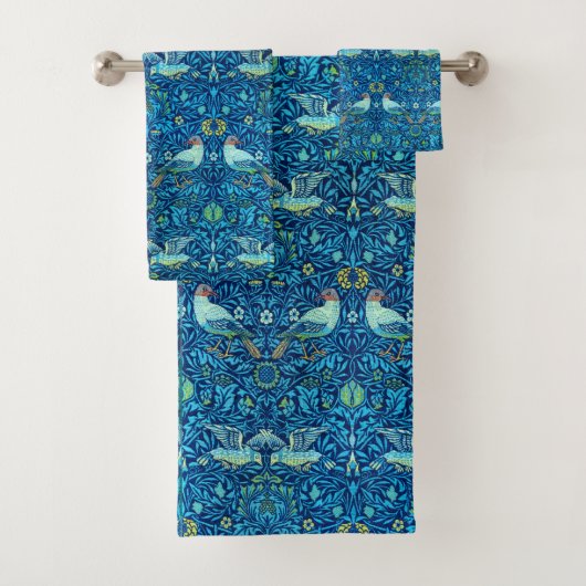 Vintag William Morris Bird Badhandtuch Set (Insitu)