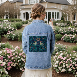 Vintag William Morris Birds, Vintag Jeansjacke