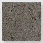 Vintag William Morris Black Larkspur Botanisch Steinuntersetzer (Vorderseite)