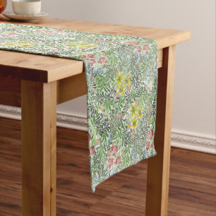 Vintag William Morris Bower Blume Grüne Großer Tischläufer
