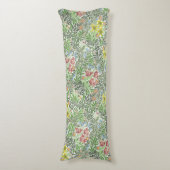Vintag William Morris Bower Blume Grüne Seitenschläferkissen (Vorderseite Vertikal)