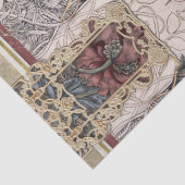 Vintag William Morris Burgundy Collage Decoupage Seidenpapier (Detail)