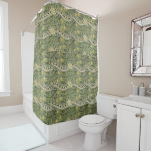 Vintag William Morris Daffodil Floral Yellow Duschvorhang