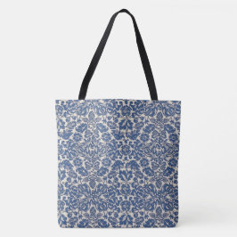Vintag William Morris floral Pattern Blau Weiß Tasche