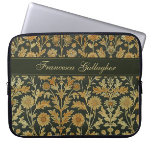Vintag William Morris Gold Floral Laptopschutzhülle