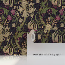 Vintag William Morris Golden Lilies Floral Patter