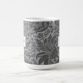 Vintag William Morris Gray Botanical Monogram Kaffeetasse (Mittel)