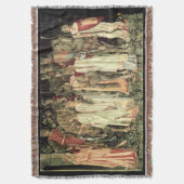 Vintag William Morris Holy Grail Knights Decke (Vorderseite Vertikal)