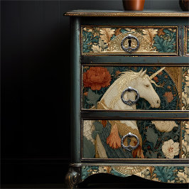 Vintag William Morris Inspiriert Unicorn Floral Seidenpapier