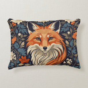 Vintag William Morris Inspirierte Floral Red Fox Dekokissen
