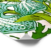 Vintag William Morris Iris Bird Floral Pattern Poster (Ecke)