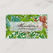 Vintag William Morris Iris Bird Floral Pattern Visitenkarte (Vorderseite)