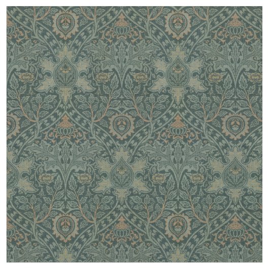 Vintag William Morris Ispahan Pattern Fabric Stoff (Nahaufnahme)
