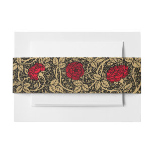 Vintag William Morris Kelmscott Press Floral Rose Einladungsbanderole