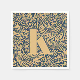 Vintag William Morris Larkspur Pattern Monogram Serviette