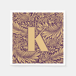 Vintag William Morris Larkspur Pattern Monogram Serviette