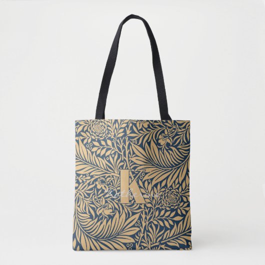 Vintag William Morris Larkspur Pattern Monogram Tasche (Vorderseite)