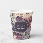 Vintag William Morris Lavender Bridal Pappbecher (Vorderseite)