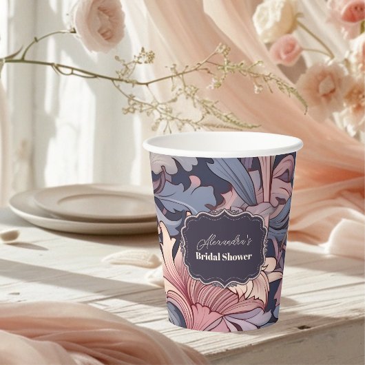 Vintag William Morris Lavender Bridal Pappbecher