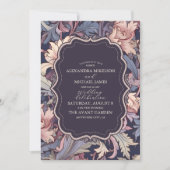 Vintag William Morris Lavender Wedding Einladung (Vorderseite)